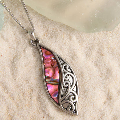 Pendant Necklace 17" Abalone Shell Beach Jewelry