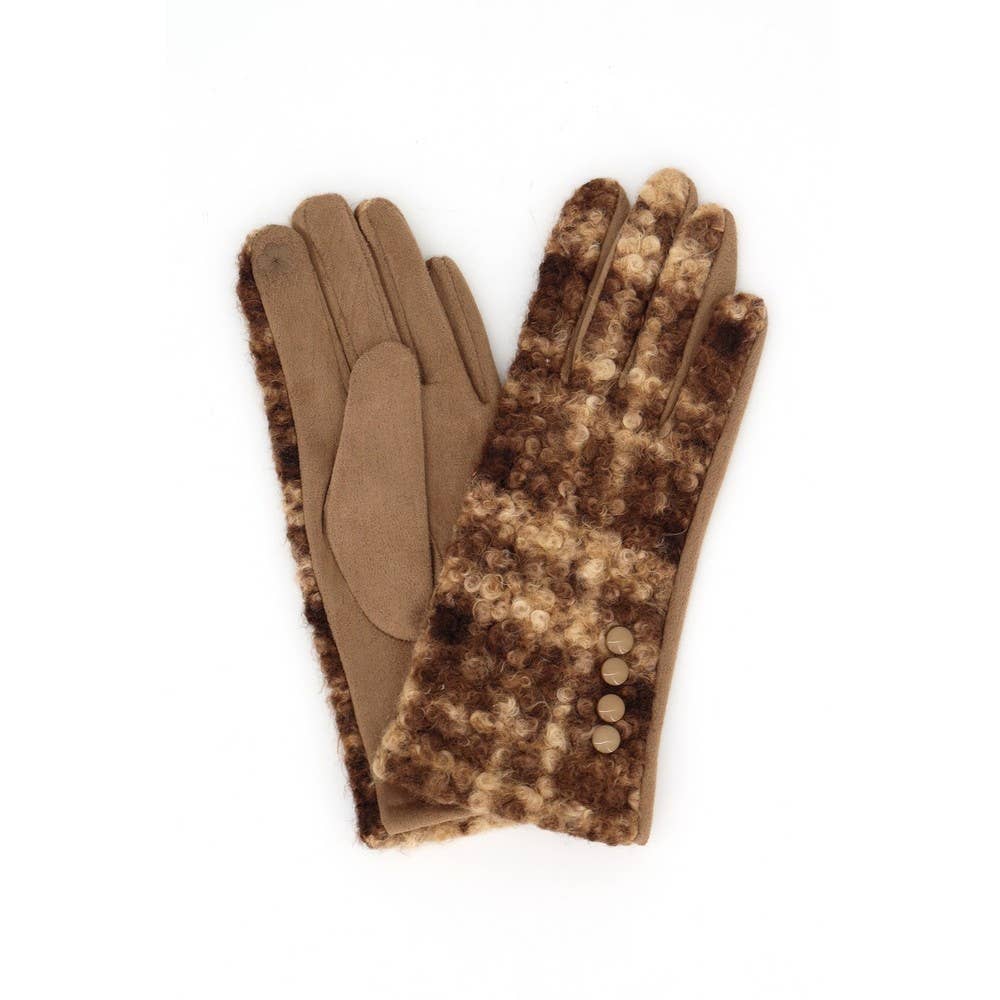 Boucle Plaid Touchscreen Gloves