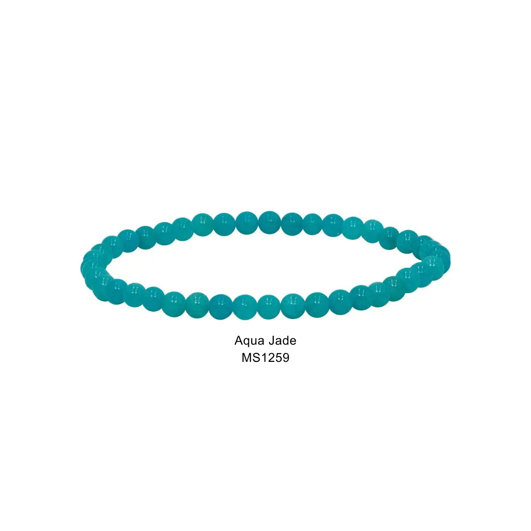 Mini Gemstone 4mm Beaded Stretch Bracelets