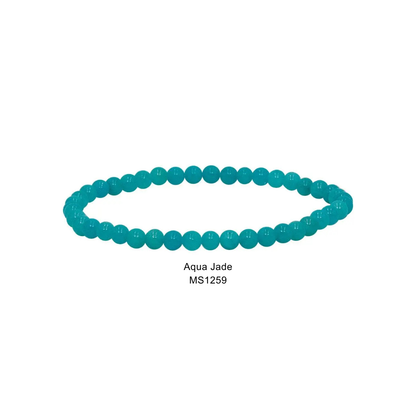 Mini Gemstone 4mm Beaded Stretch Bracelets