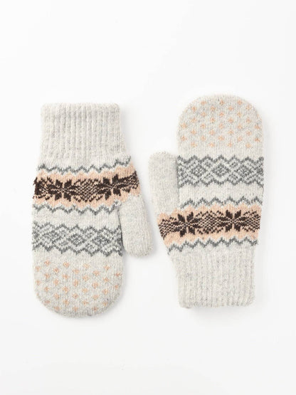 Gloving - Unisex Warm Snowflake Knit Mittens