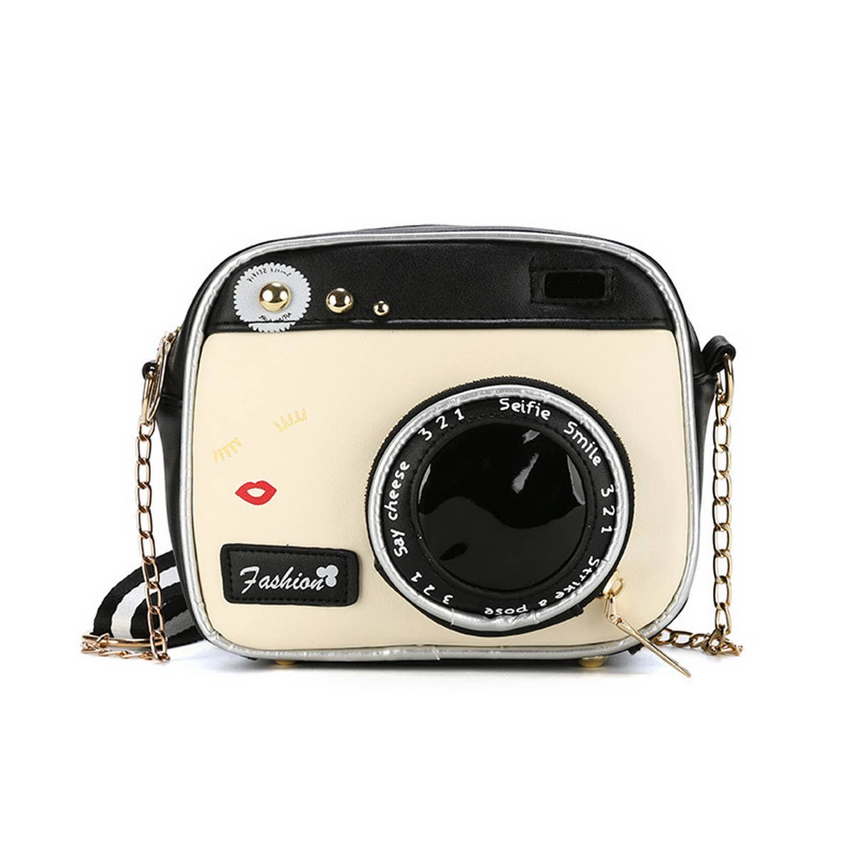 CAMERA-SHAPED SHOULDER BAG