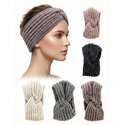 Fuzzy Knitted  Winter Headband