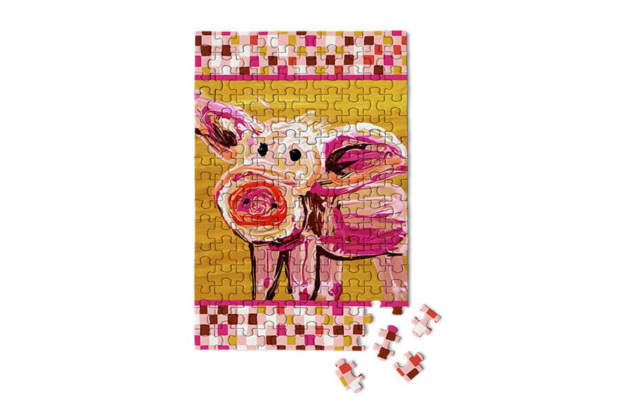 Checkers the Pig Micropuzzle Farm Life 