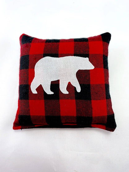 Balsam Fir Sachet - Red Black Check with White Applique