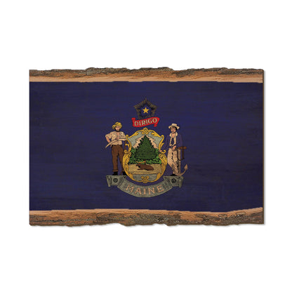 Maine State Flag - Live Edge Magnet