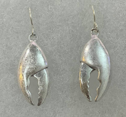 Silver Gold Claw Crab and Lobster Dangle Earrings