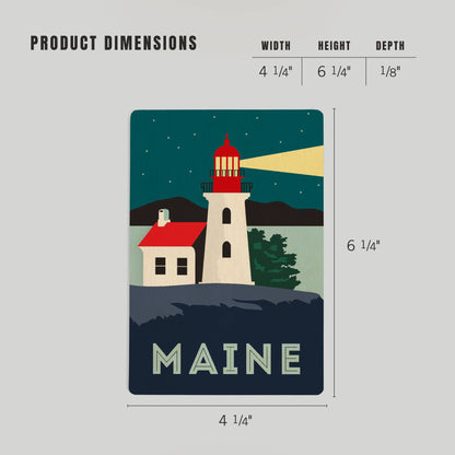 Maine Lighthouse WOOD POSTCARD