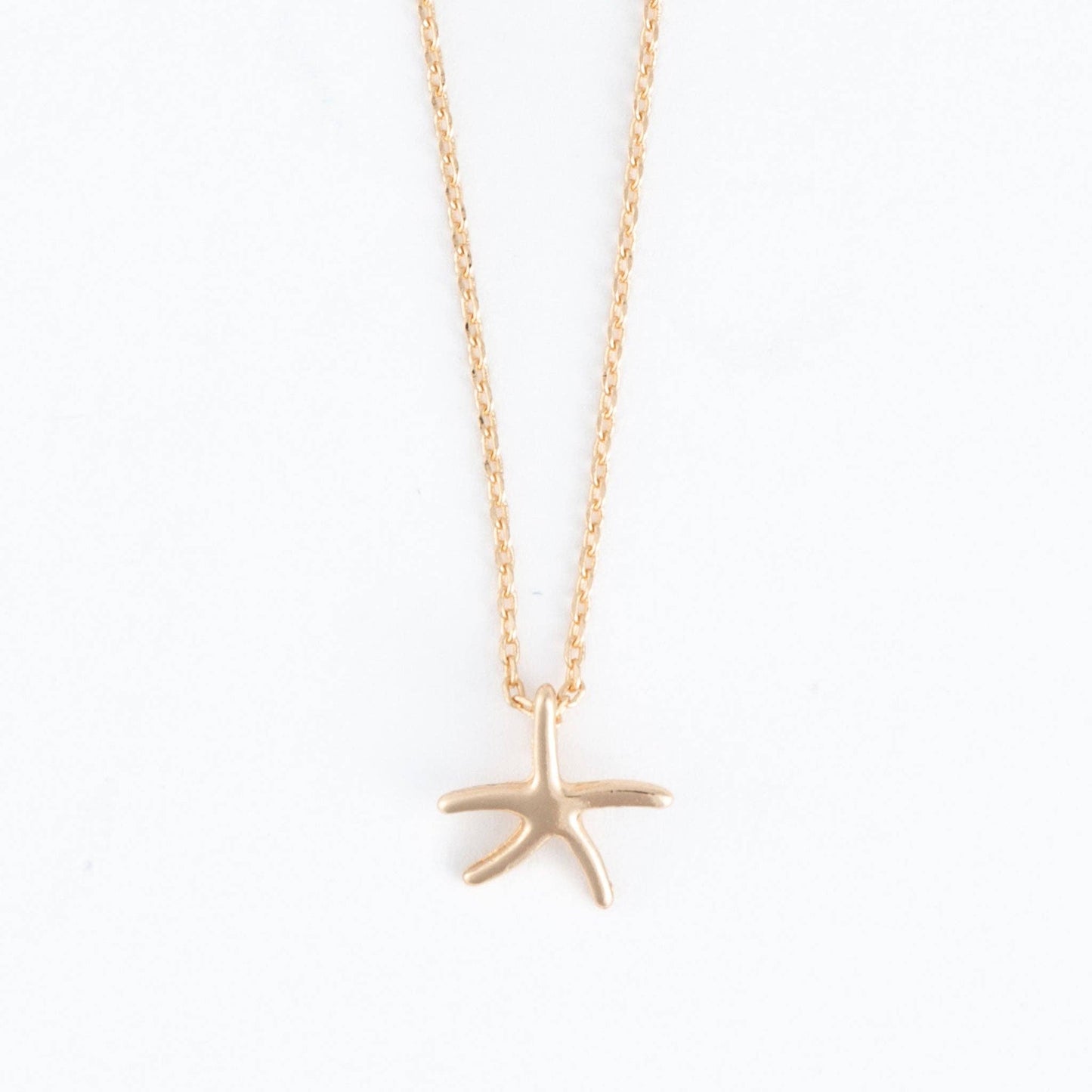 Gold Starfish Icon Pendant Necklace
