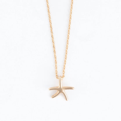 Gold Starfish Icon Pendant Necklace
