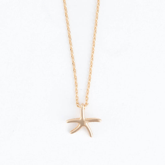 Gold Starfish Icon Pendant Necklace