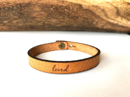 Loved Thin Leather Bracelet