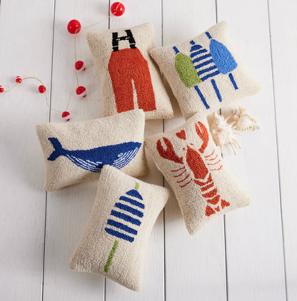 Navy Stripe Buoy Hook Pillow - Kate Nelligan