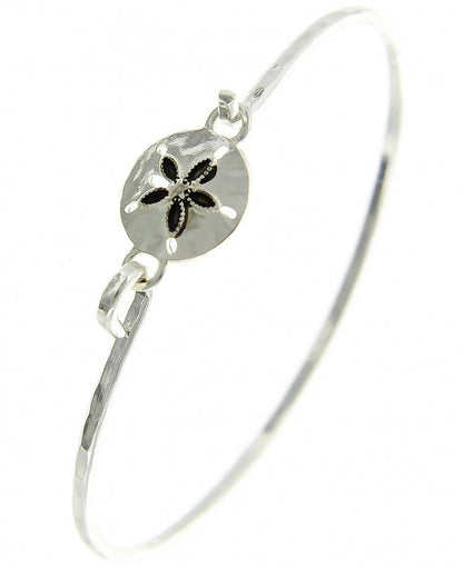 All Silver Sand Dollar Casting Bangle