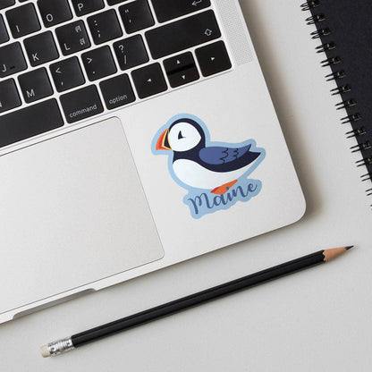 Maine Whimsical Puffin Vinyl Mini Sticker