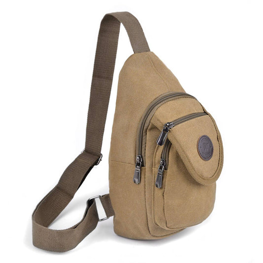 Tan Crossbody Canvas Sling Bag Backpack