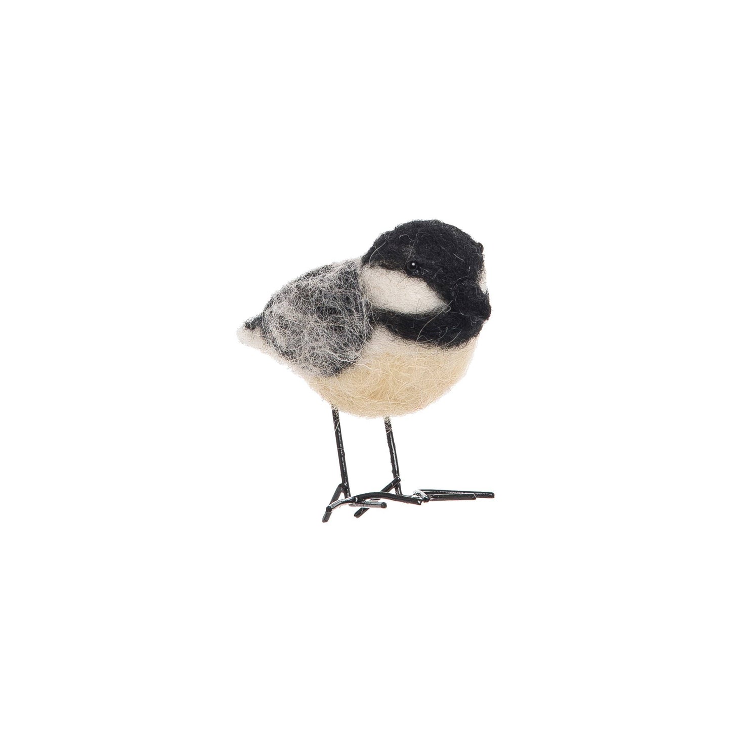 Christmas Chickadee Bird Wool Ornament