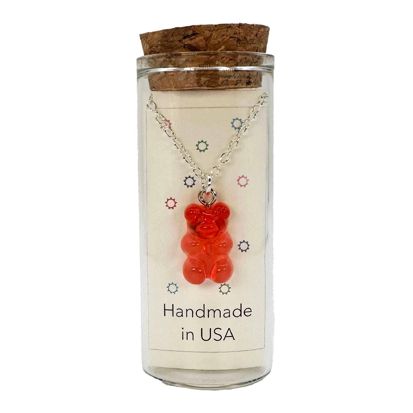Oso Cute Gummy Bear Charm Necklace in a Bottle - 16 Inch
