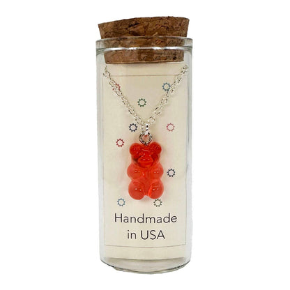 Oso Cute Gummy Bear Charm Necklace in a Bottle - 16 Inch
