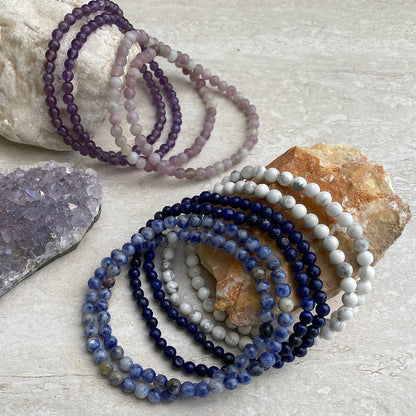 Mini Gemstone Beaded Stretch Bracelets
