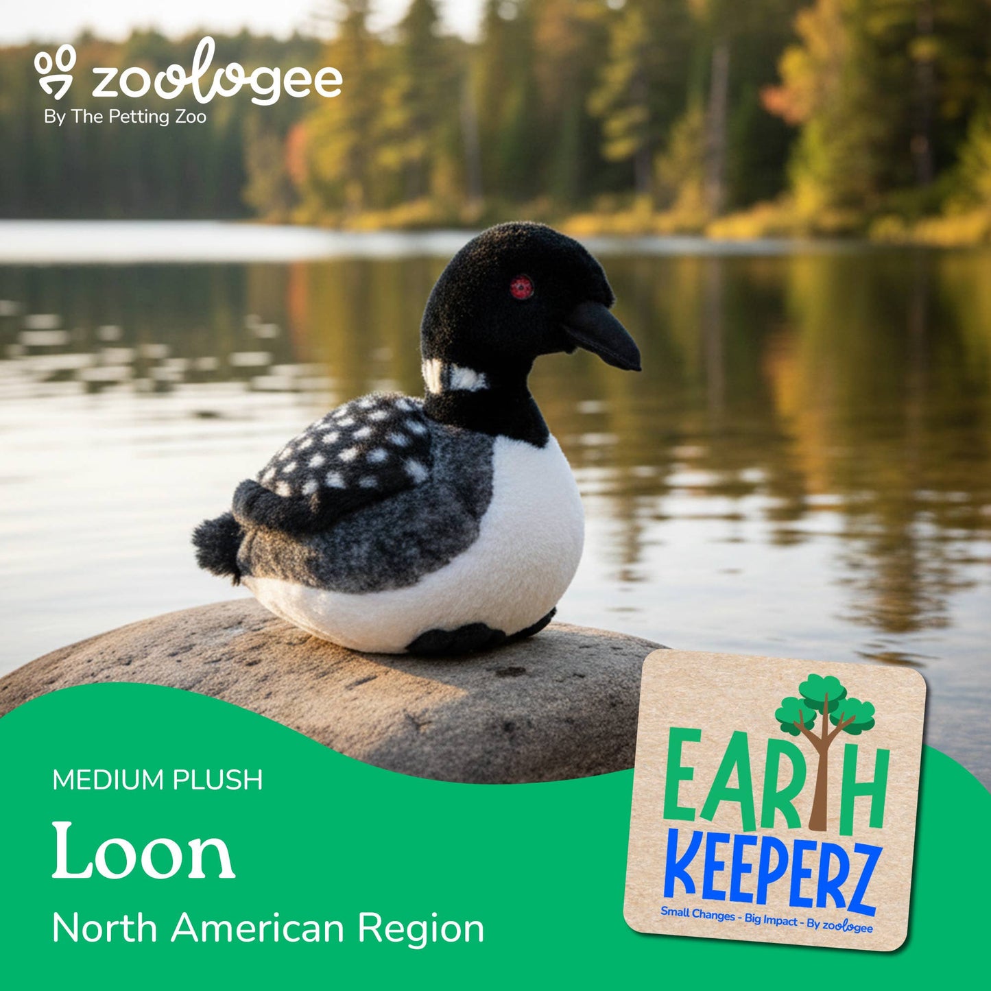 Earth Keeperz Loon medium 12" Recycled Plush