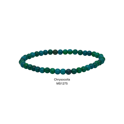 Mini Gemstone 4mm Beaded Stretch Bracelets