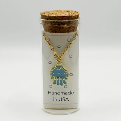Under The Sea Charm Necklace in a Bottle - 16 Inch