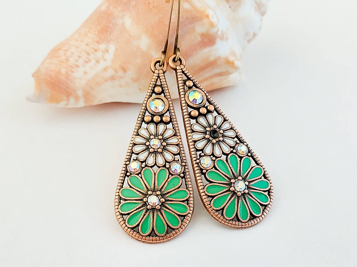 Teardrop  Boho Earrings, Dangle Earrings