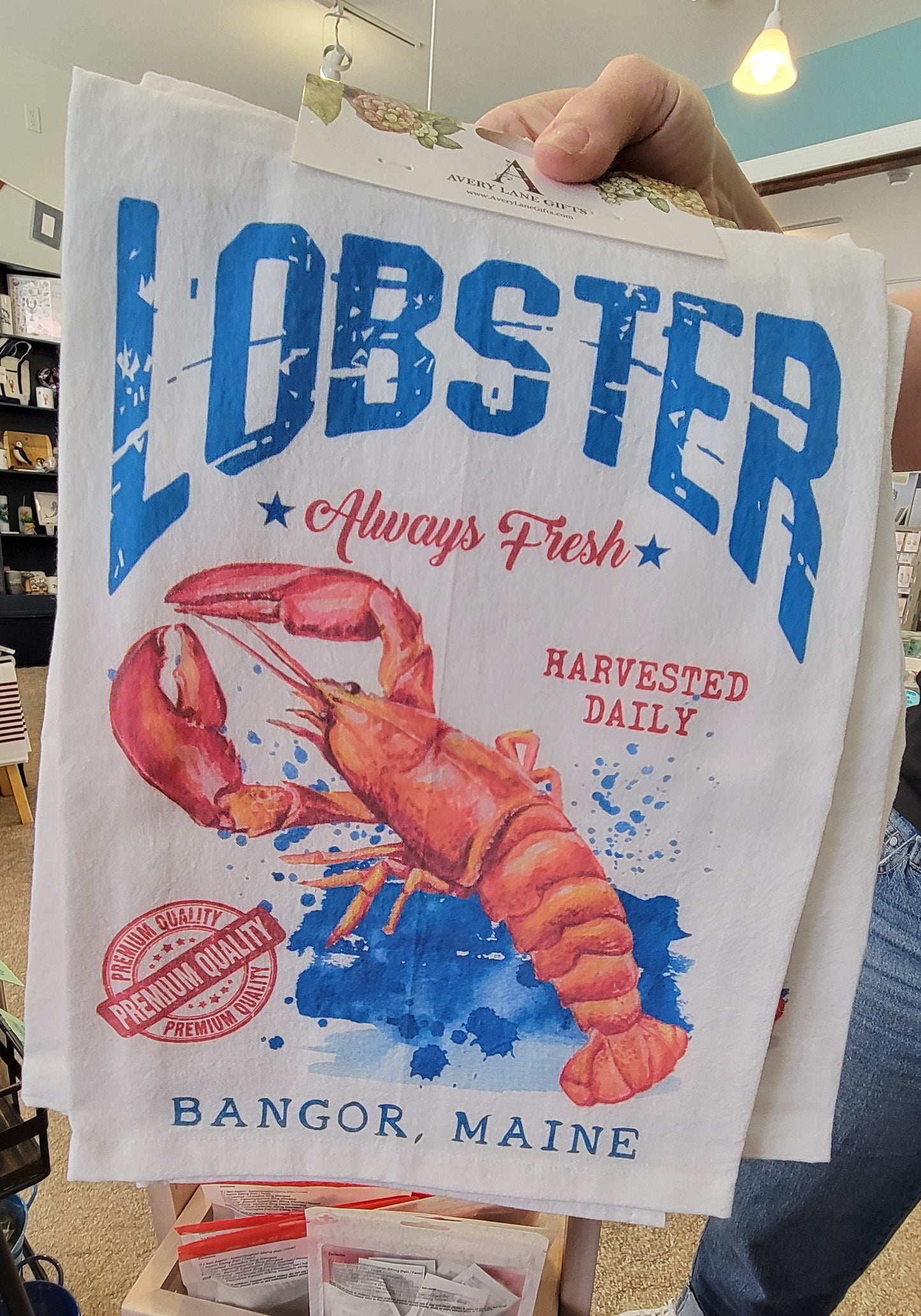 Eastport or Bangor Lobster Flour Sack Tea Towel