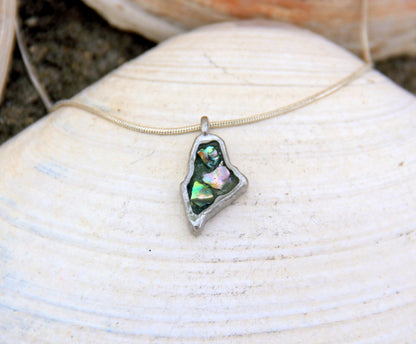 Maine Shellware Mini Shape of Maine Pendant
