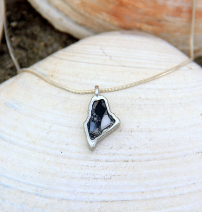 Maine Shellware Mini Shape of Maine Pendant