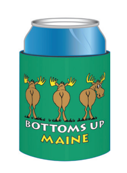 "Bottoms Up" Maine Moose Koozie