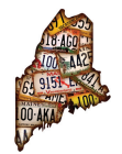 Maine Scene Magnet Maine Map with license plates