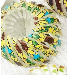 Sunflower Print Bird Nest Magic Hair Bun Clip