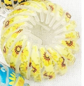 Sunflower Print Bird Nest Magic Hair Bun Clip