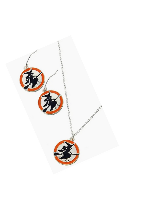 Brewer Witches Earrings and Necklace Set