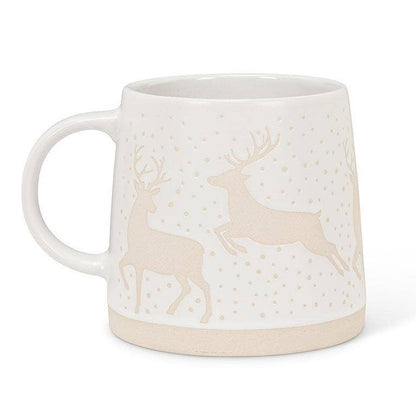 Wide Base Mug with Reindeer