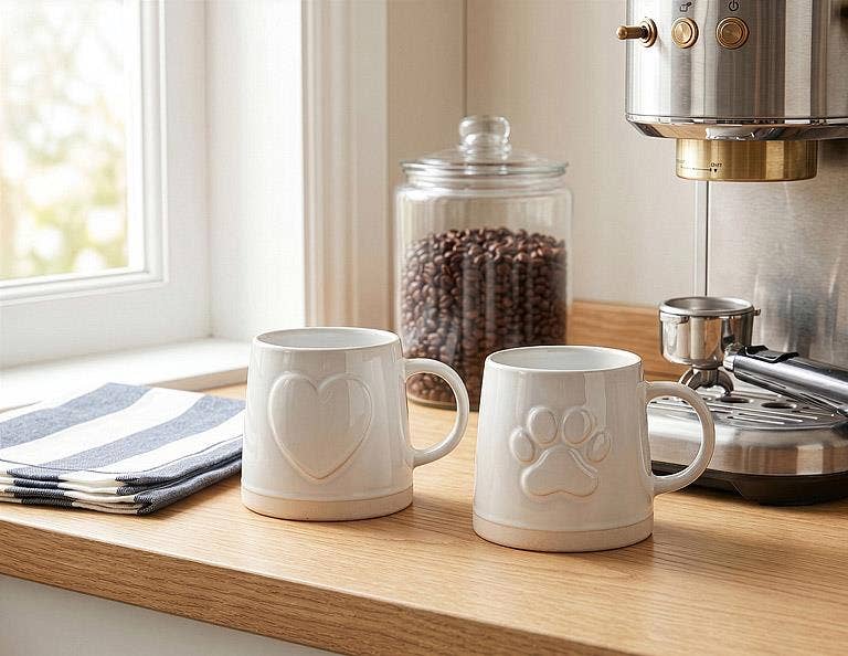 Paw Print on Wide Base Mug