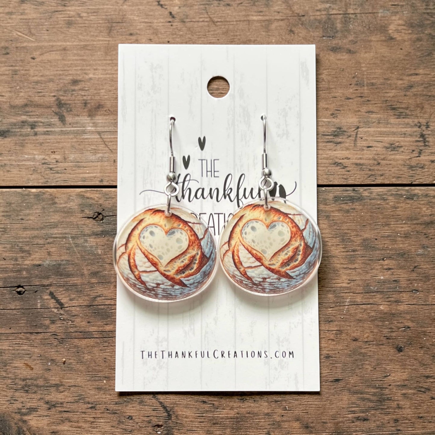 Handmade Sourdough Bread Earrings