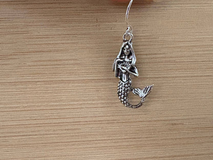3D Mermaid Metal Dangle Earrings