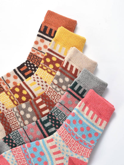 Rufia - 1 Pair of Bohemian Wool-Blend Socks