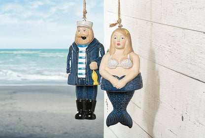 Fisherman Wind Chime-Blue-10"H