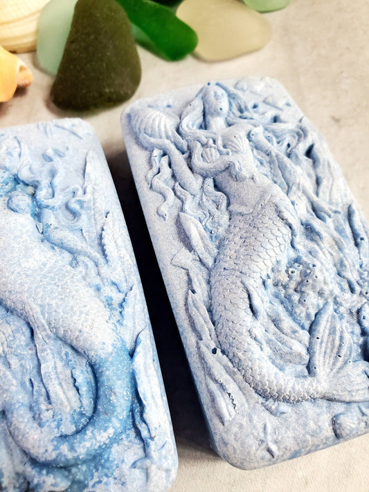 Wild Blueberry Hidden Sea Glass Salt Soap Bar MADE TO ORDER