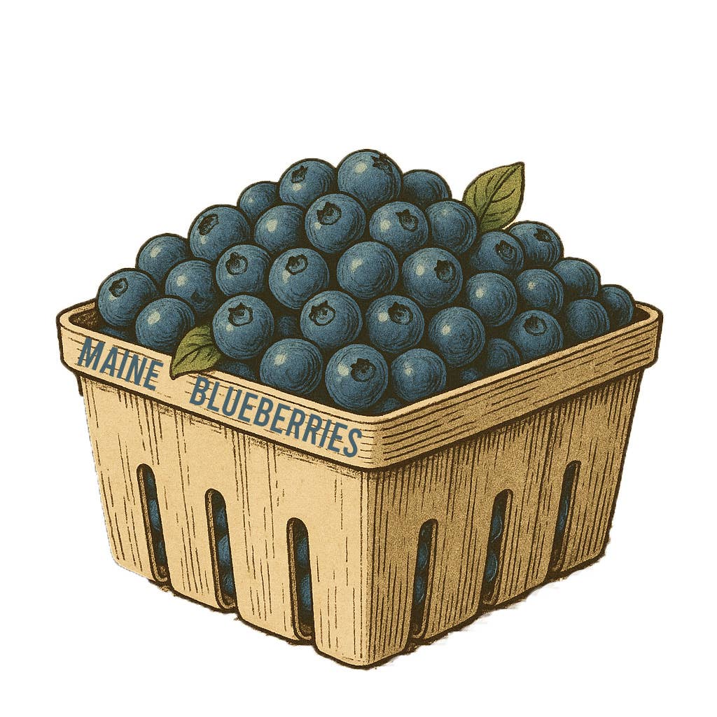 Maine Blueberries Quart Sticker