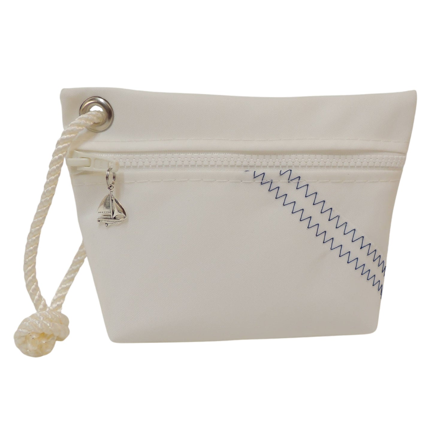 White Sailcloth wristlet