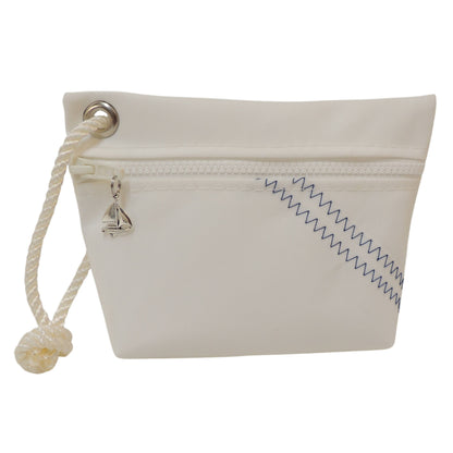 White Sailcloth wristlet