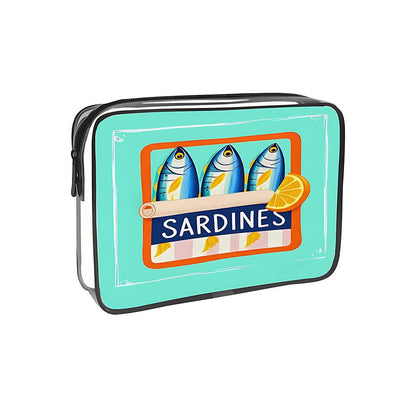 Sardine Can Print PVC Cosmetic Bag Clear Makeup bag