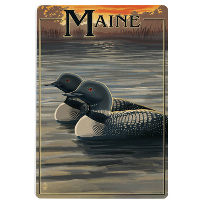 Maine Loon WOOD POSTCARD