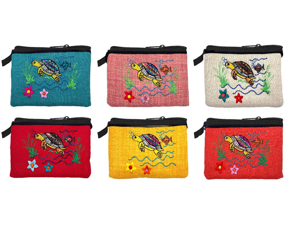 Embroidered Sea Turtle Animal Coin Purse