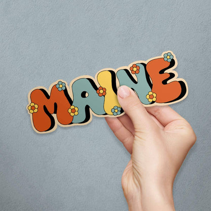 Maine Funky Flower Power Die Cut Vinyl Sticker